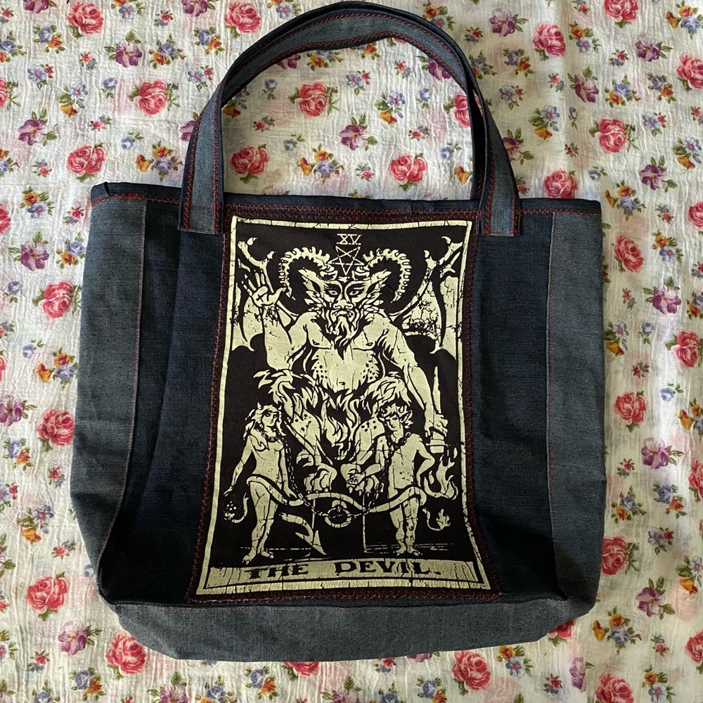 Mrs. S… Tarot patchwork tote- hand made